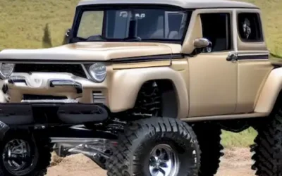 La imagen debe mostrar visualmente una lista de diez vehículos off-road 4x4 de la parte superior equipados con un reductor