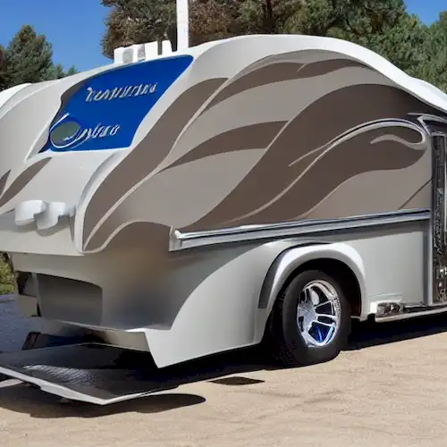 La imagen debe representar visualmente las técnicas adecuadas para gestionar y vaciar tanques de agua gris en los RV para una comprensión fácil.