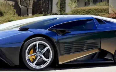 La imagen debe mostrar una lujosa colección de bicicletas de carretera exclusivas de marcas reconocidas como Lamborghini