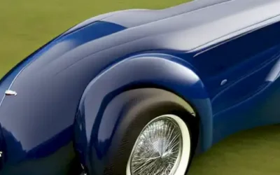 Esta imagen cautivadora simboliza el prestigio y la belleza atemporal de la histórica Bugatti Tipo 57S Atlante