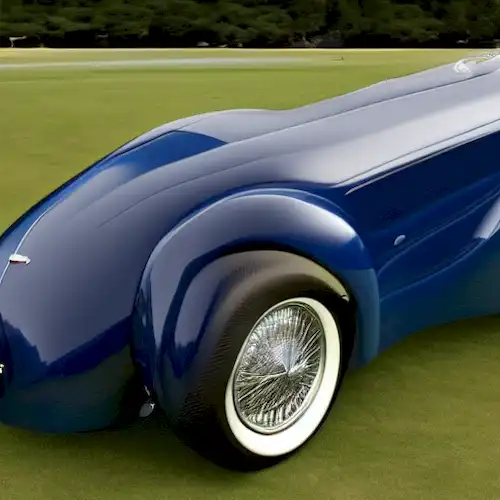 Esta imagen cautivadora simboliza el prestigio y la belleza atemporal de la histórica Bugatti Tipo 57S Atlante