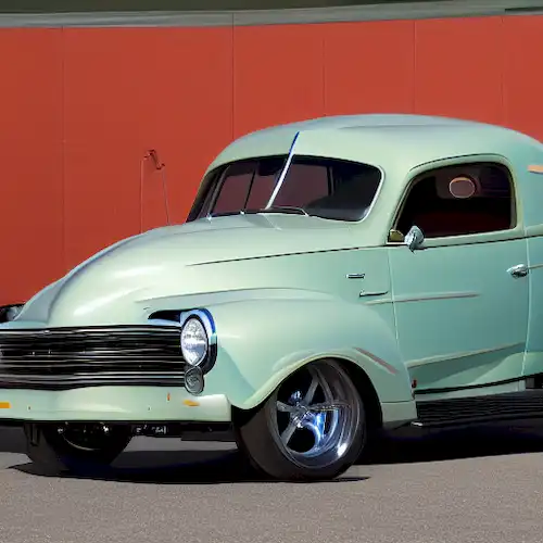 La imagen debe representar una pegatina ITV Chronogram claramente visible, indicando que el vehículo ha sufrido controles regulares de seguridad y está en óptimas condiciones.