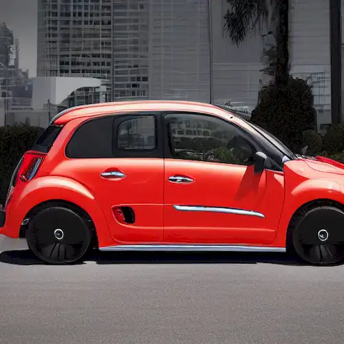 La imagen representa el rediseño moderno del Citroën C1