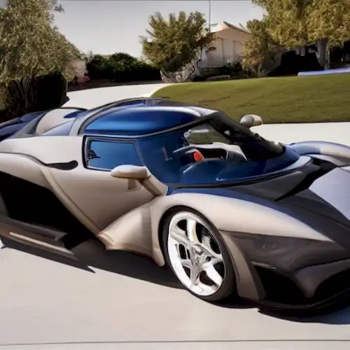 La imagen debe mostrar la impresionante colección de coches de Karim Benzema, reflejando su estatus como una exitosa estrella del Real Madrid.