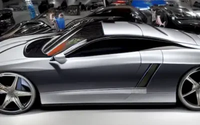 La imagen debe retratar la impresionante colección de coches de Karim Benzema como una prominente estrella del Real Madrid.