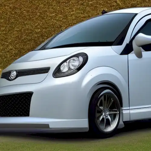 La imagen debe representar un microcar compacto y seguro con características fáciles de usar, adecuado para conductores jóvenes de 15 y más años.