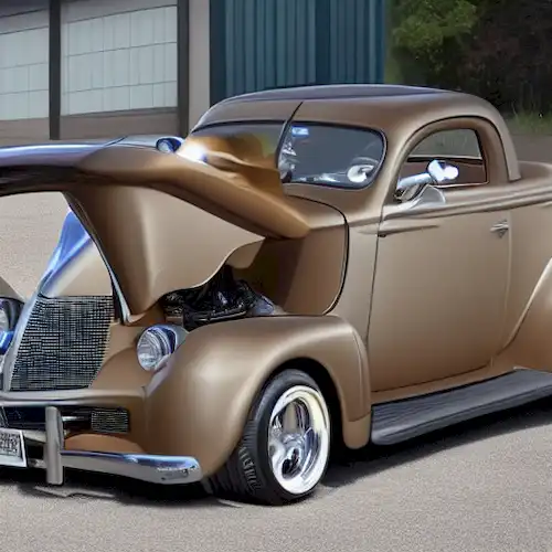 La imagen debe ilustrar puntos clave de mantenimiento de coches y señales de advertencia para reconocer posibles problemas.