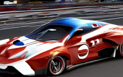 La imagen debe representar una emocionante carrera de F1 en las calles de Barcelona