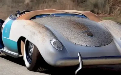 La foto inquietante ilustra la trágica pérdida del actor icónico James Dean en un accidente de Porsche 550 Spyder