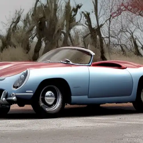 La imagen inquietante retrata la trágica colisión que llevó a la desaparición intemporal de James Dean en su Porsche 550 Spyder, sirviendo como un recordatorio sobrio de la naturaleza fugaz de la vida.