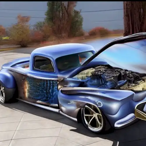 La imagen representa a activistas utilizando un método único para reducir las emisiones de CO2 asegurando y aflojando neumáticos de vehículos.