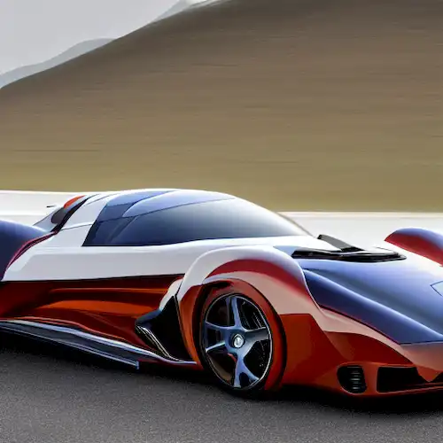 La imagen retrata el emocionante viaje del Lotec C1009, un único supercar de alto rendimiento adaptado para satisfacer la sed de velocidad de un cliente árabe.