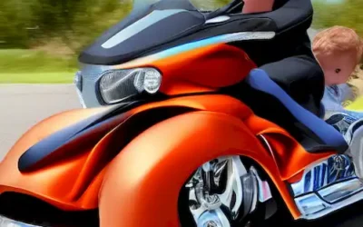 La imagen demuestra una manera segura y legal de transportar niños en motocicleta