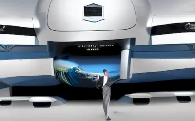 La imagen representa un concepto futurista para un avión masivo que sirve como vehículo hotelero y de transporte